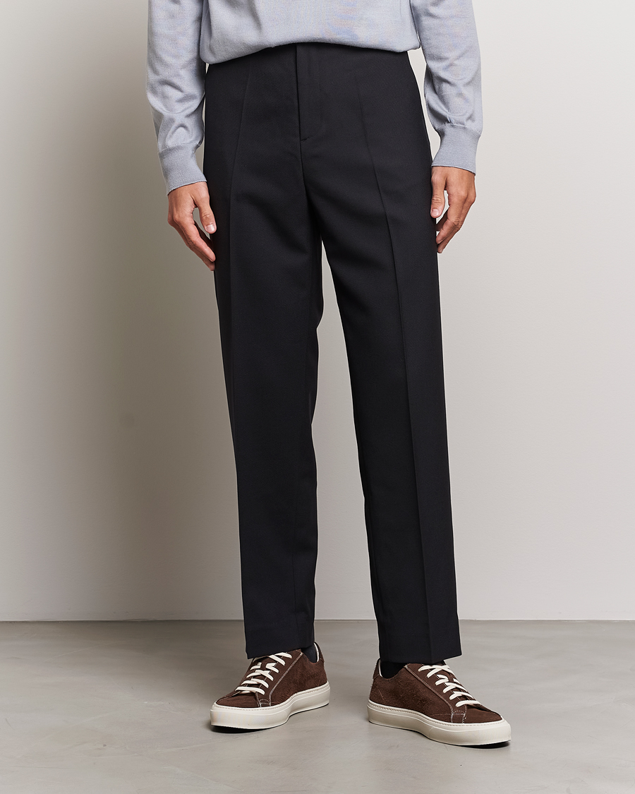 Uomini | Pantaloni | Filippa K | Mateo Wool Trousers Black