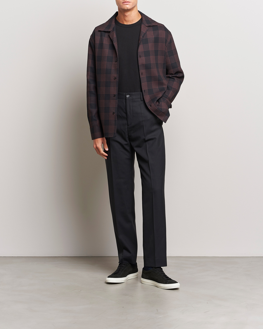 Uomini | Camicie | Filippa K | Waffle Checked Resort Shirt Dark Chocolate/Black