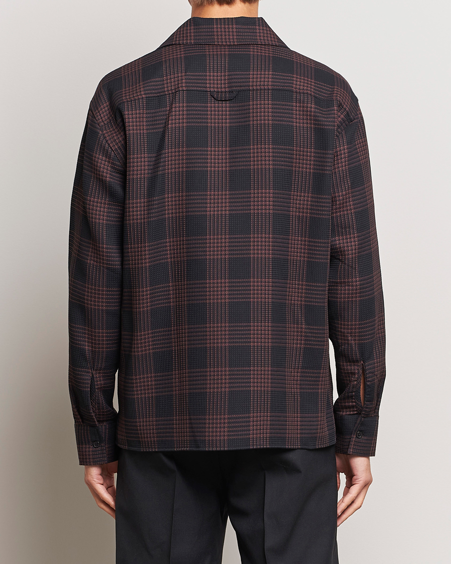 Uomini | Camicie | Filippa K | Waffle Checked Resort Shirt Dark Chocolate/Black