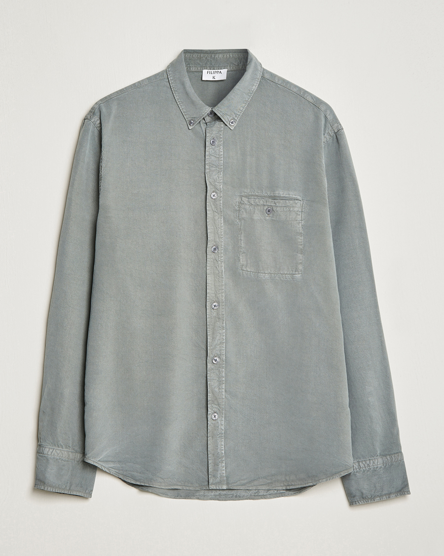 Uomini | Camicie | Filippa K | Zachary Tencel Shirt Smoke Green