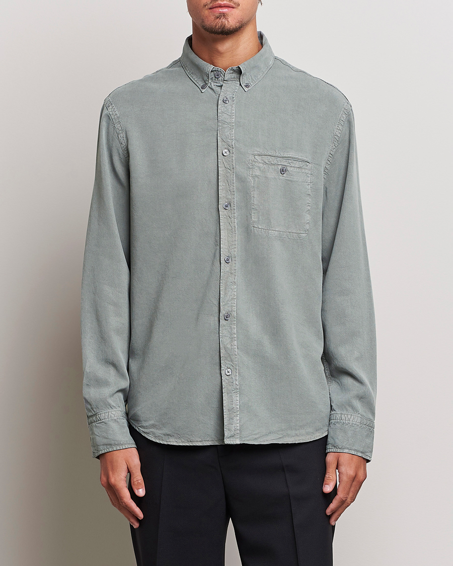 Uomini | Camicie | Filippa K | Zachary Tencel Shirt Smoke Green