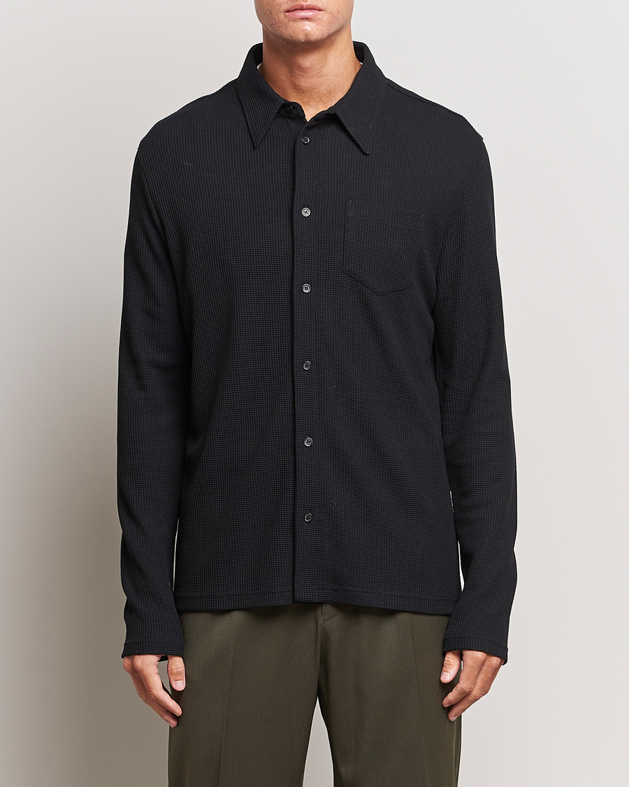 Uomini | Camicie | Filippa K | Waffle Jersey Shirt Black