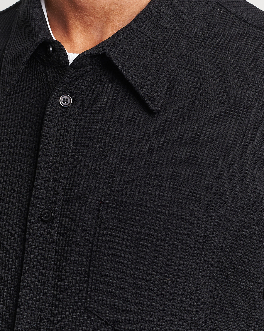 Uomini | Camicie | Filippa K | Waffle Jersey Shirt Black