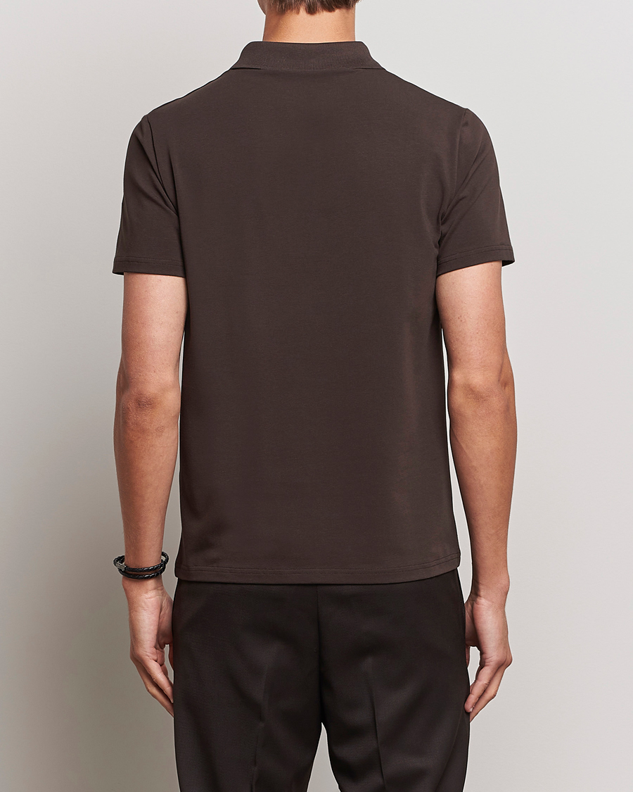 Uomini | Polo | Filippa K | Soft Lycra Polo T-Shirt Dark Chocolate
