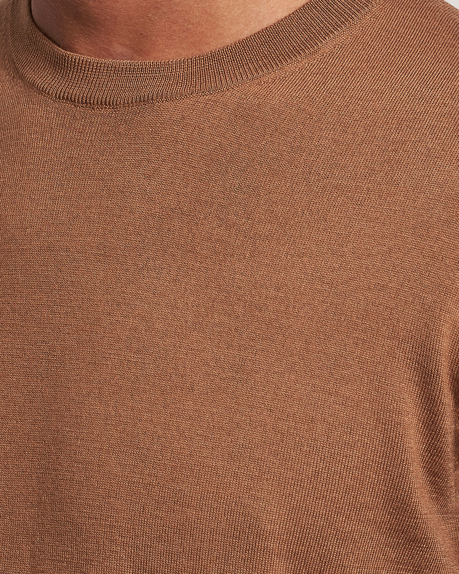 Uomini | Maglieria | Filippa K | Merino Round Neck Sweater Camel
