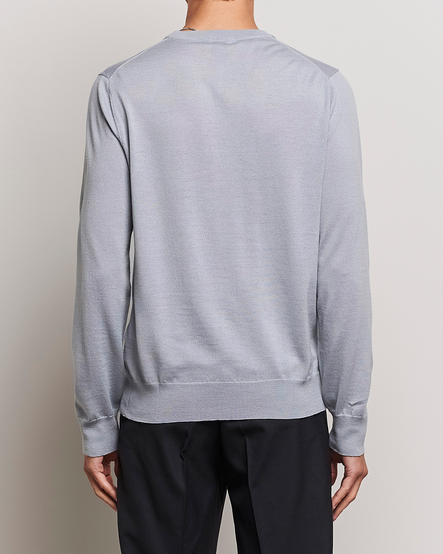 Uomini | Maglieria | Filippa K | Merino Round Neck Sweater Fog Blue