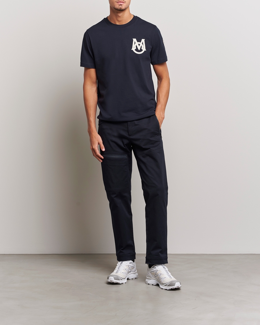 Uomini | T-shirt | Moncler | Embossed Logo T-Shirt Navy