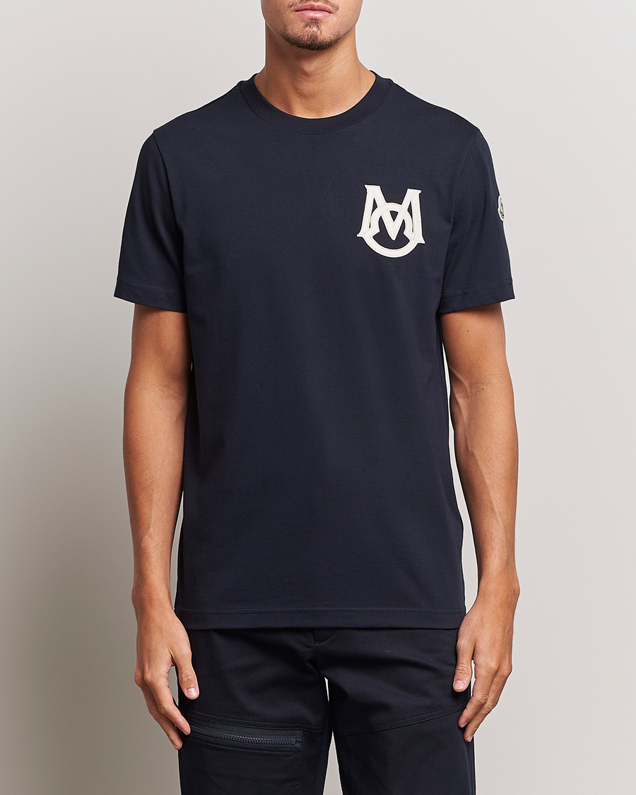 Uomini | T-shirt | Moncler | Embossed Logo T-Shirt Navy