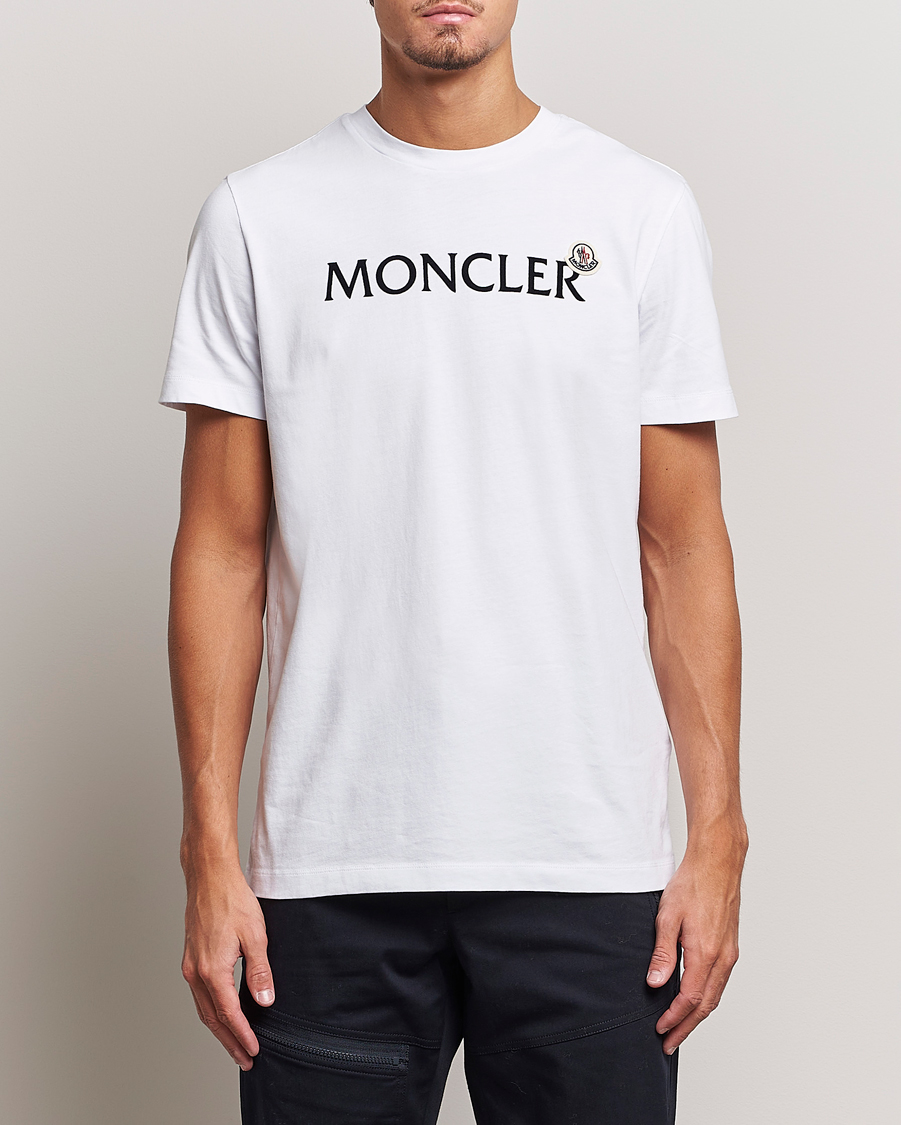 Uomini | T-shirt | Moncler | Lettering Logo T-Shirt White