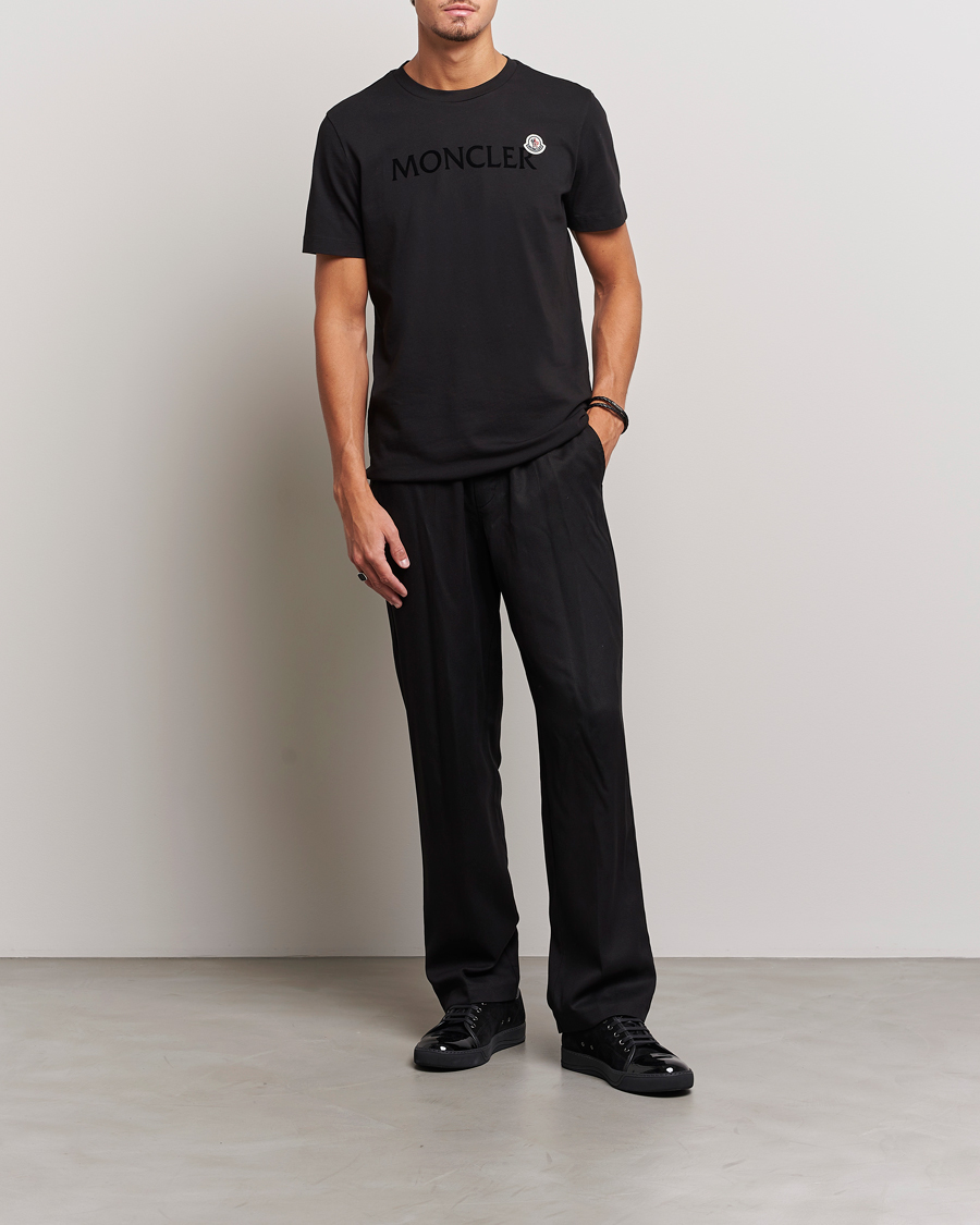 Uomini | T-shirt | Moncler | Lettering Logo T-Shirt Black