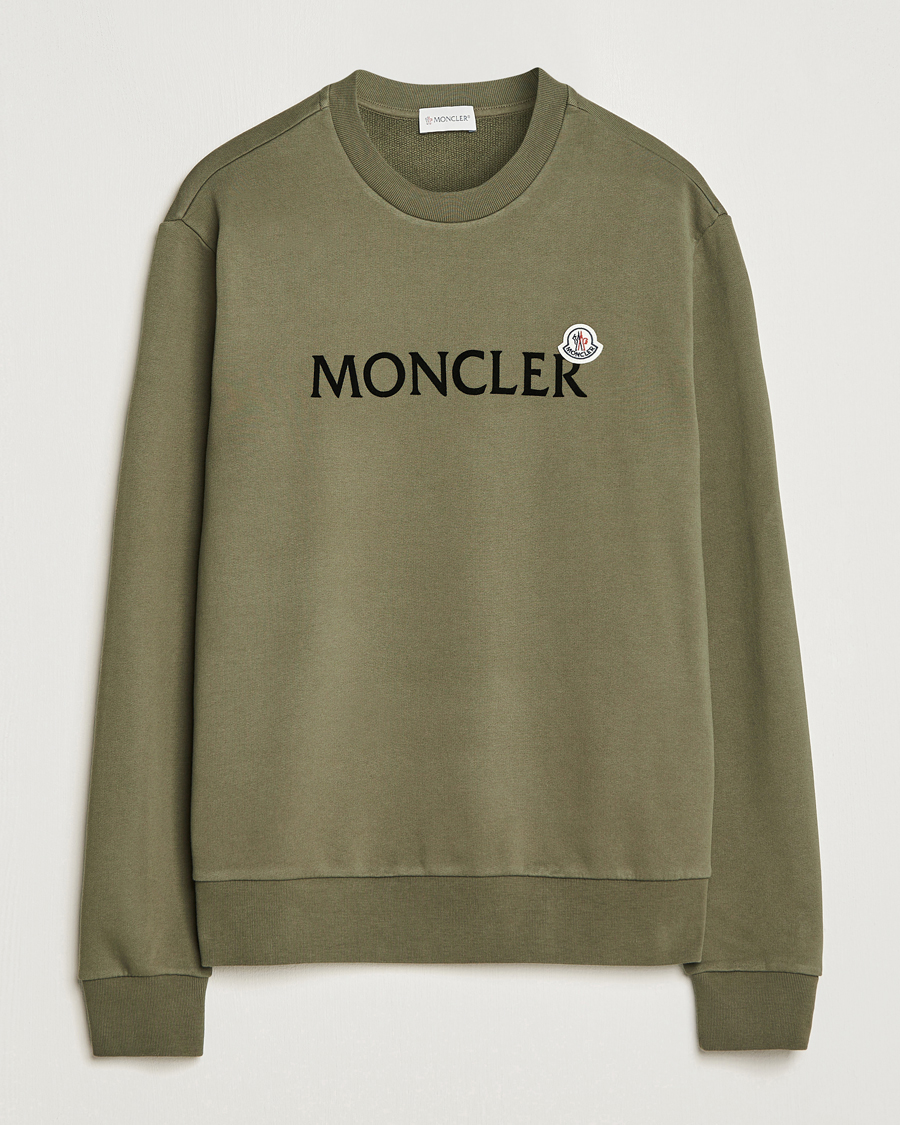 Uomini | Maglieria | Moncler | Lettering Logo Sweatshirt Olive