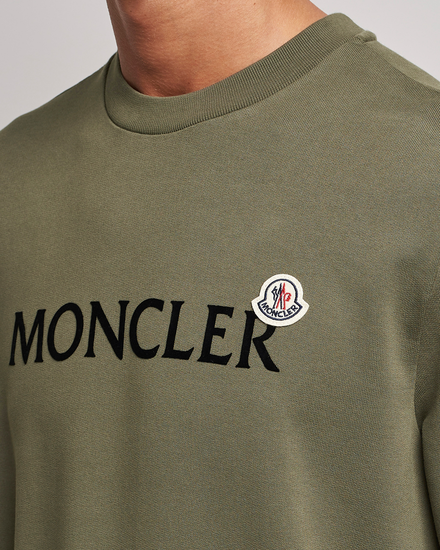 Uomini | Maglieria | Moncler | Lettering Logo Sweatshirt Olive