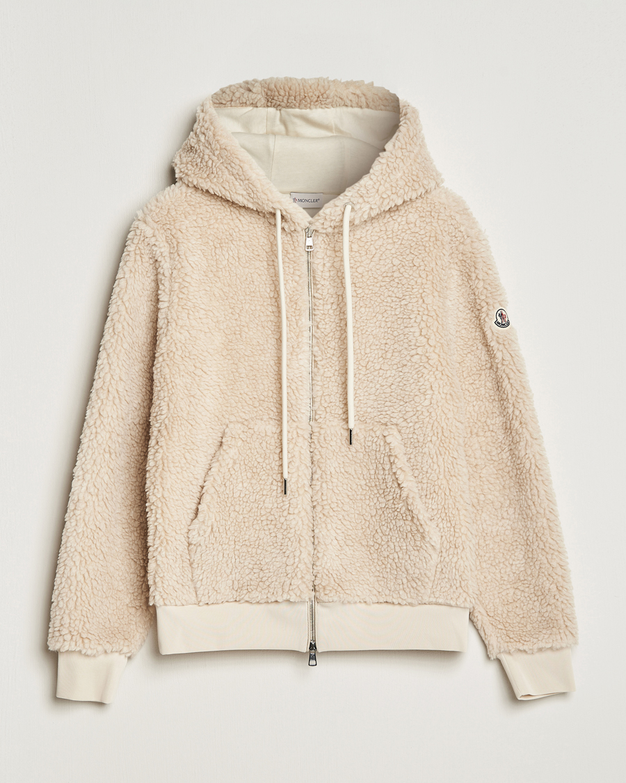 Uomini | Maglieria | Moncler | Hooded Zip Cardigan Off White