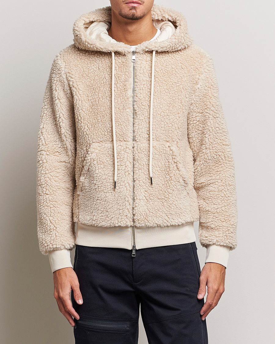 Uomini | Maglieria | Moncler | Hooded Zip Cardigan Off White