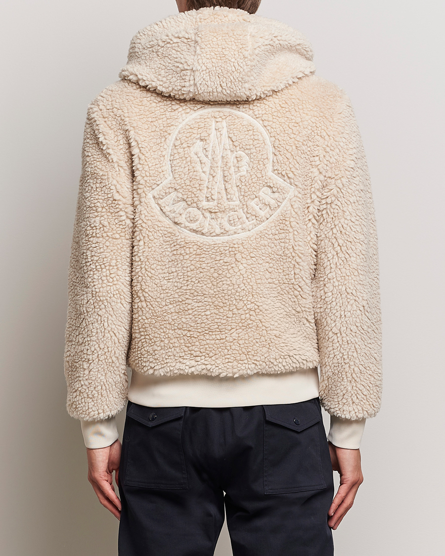 Uomini | Maglieria | Moncler | Hooded Zip Cardigan Off White