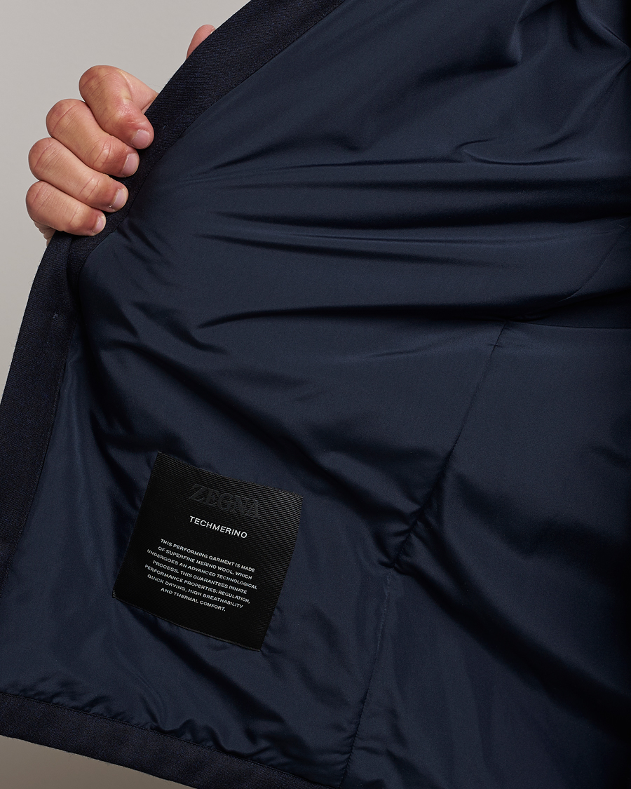 Uomini | Giacche | Zegna | Techmerino Flannel Shirt Jacket Navy