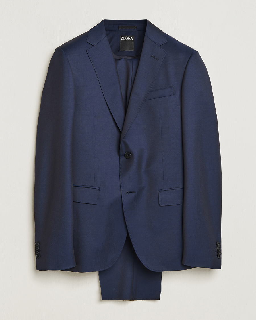 Uomini | Abiti | Zegna | Tailored Wool Suit Dark Blue