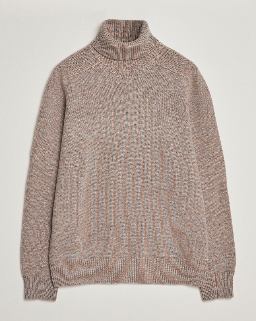 Uomini | Maglieria | Zegna | 5 Gauge Cashmere Rollneck Beige Melange