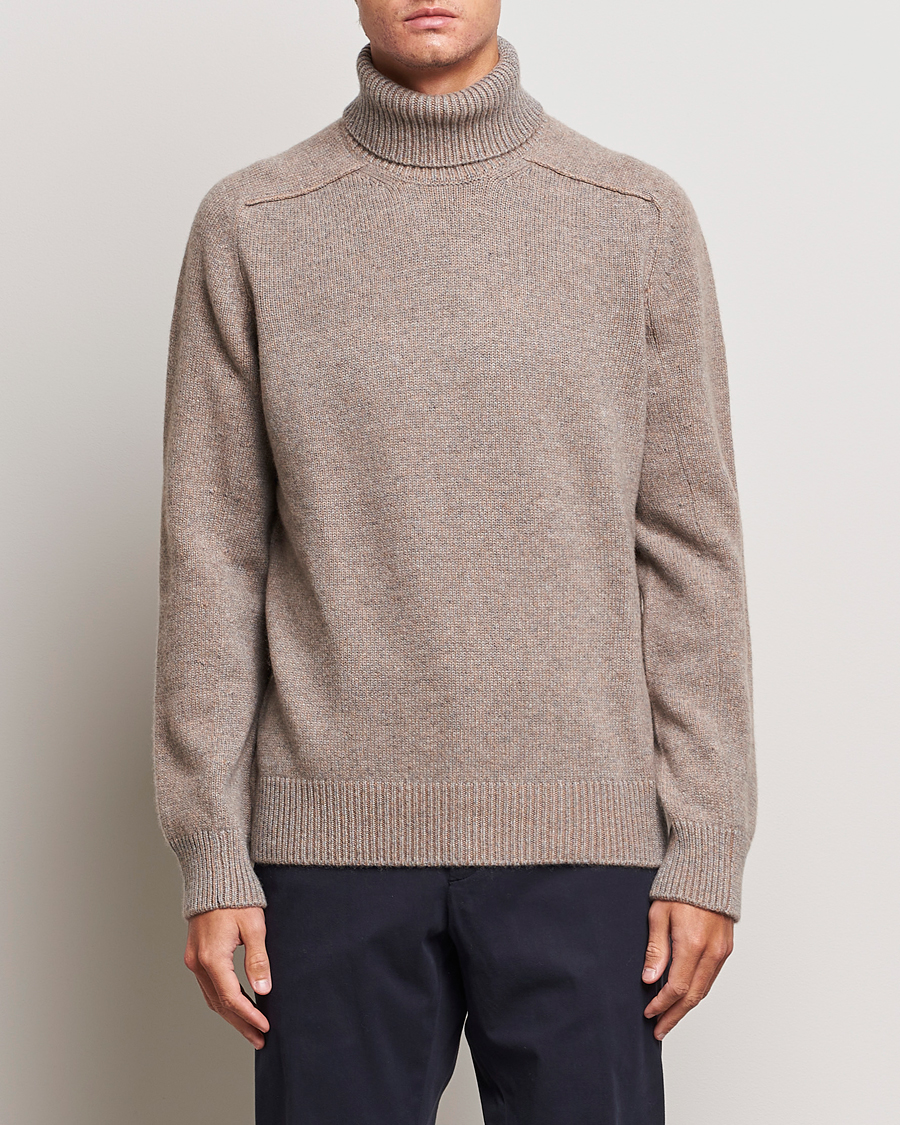 Uomini | Maglieria | Zegna | 5 Gauge Cashmere Rollneck Beige Melange