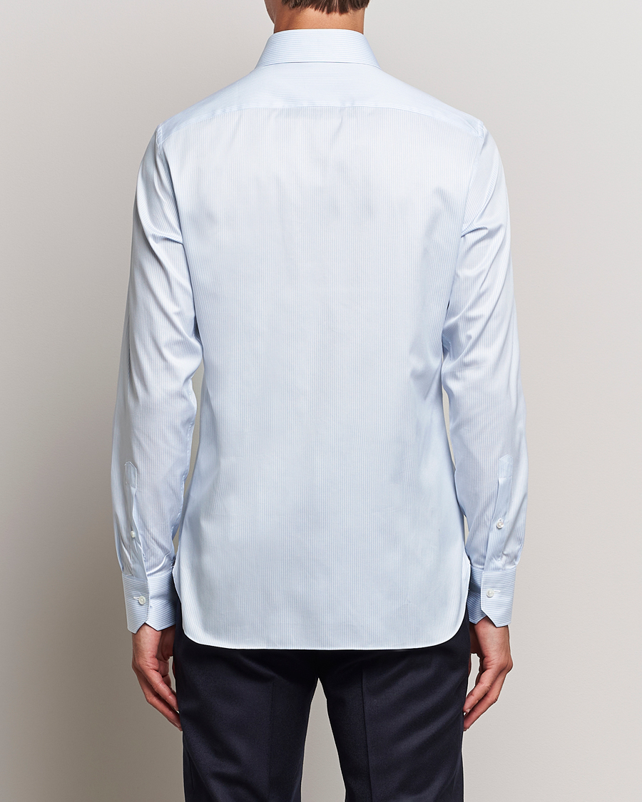 Uomini | Camicie | Zegna | Slim Fit Striped Dress Shirt Light Blue