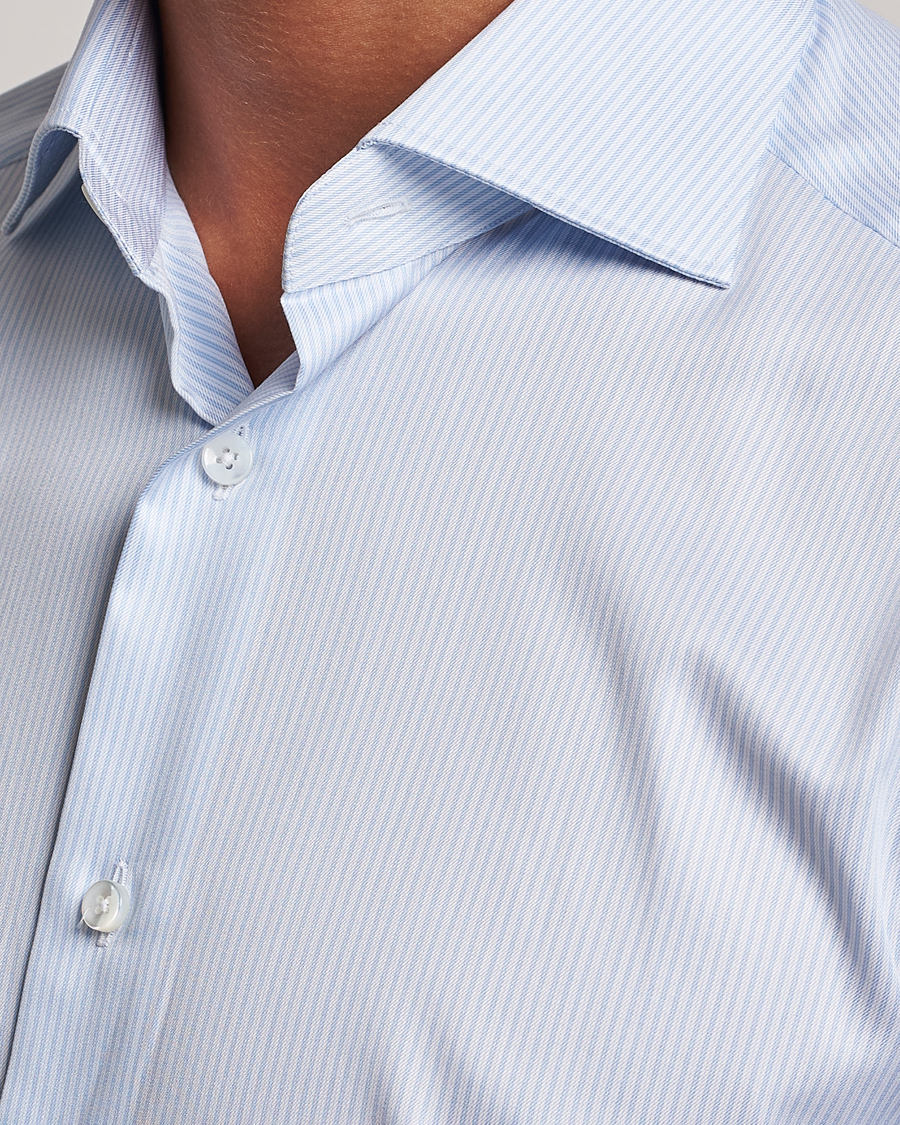 Uomini | Camicie | Zegna | Slim Fit Striped Dress Shirt Light Blue