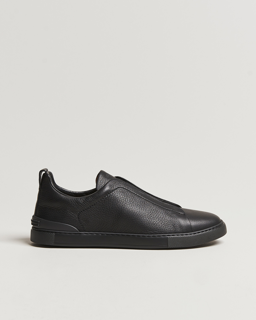 Uomini | Zegna Triple Stitch Sneakers Full Black Deerskin | Zegna | Triple Stitch Sneakers Full Black Deerskin