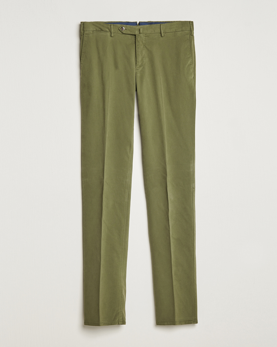 Uomini | Pantaloni | PT01 | Slim Fit Cotton Stretch Chinos Dark Green
