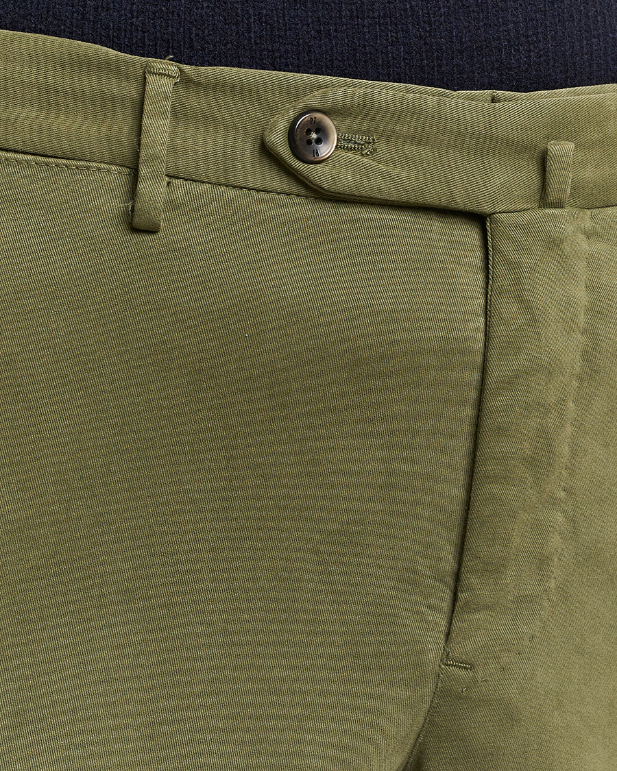 Uomini | Pantaloni | PT01 | Slim Fit Cotton Stretch Chinos Dark Green
