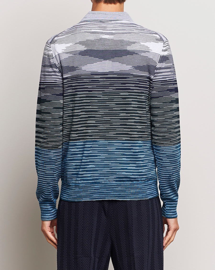 Uomini | Maglieria | Missoni | Space Dyed Long Sleeve Polo Blue/Black
