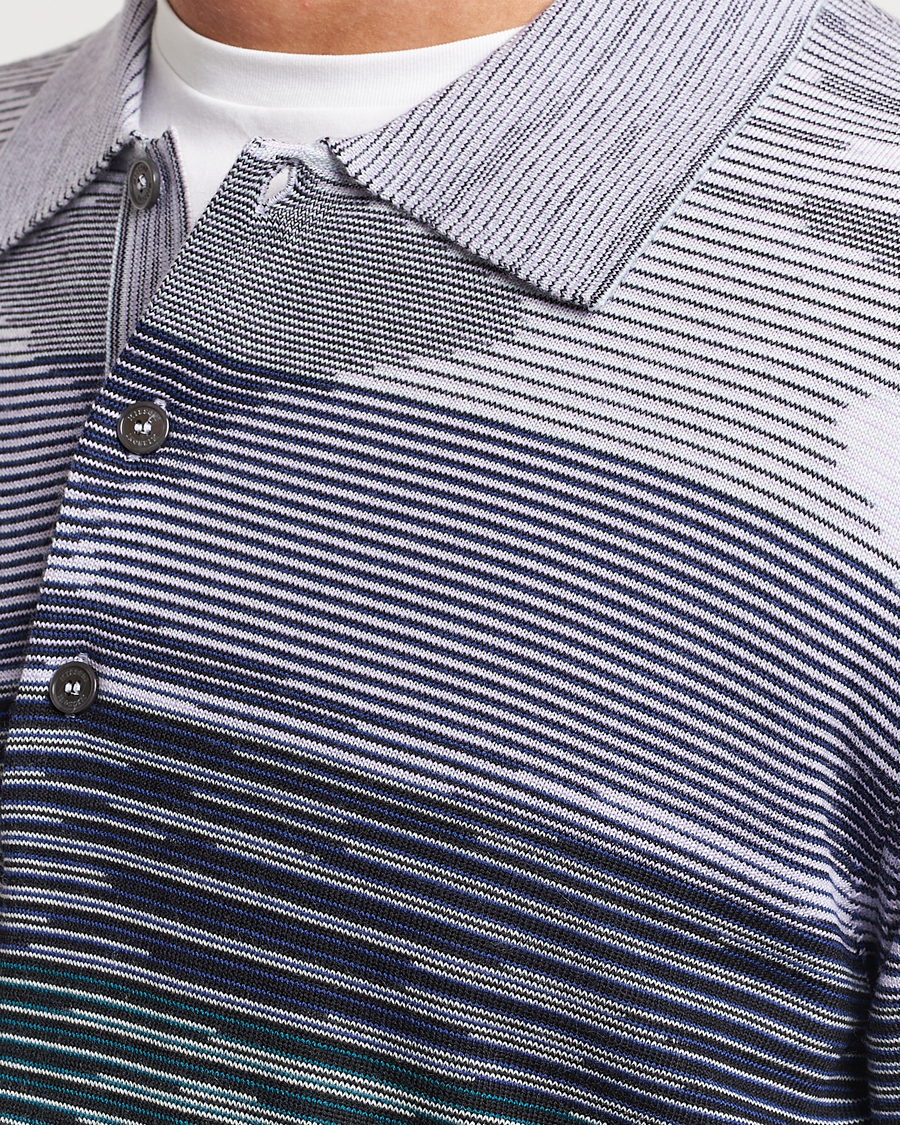 Uomini | Maglieria | Missoni | Space Dyed Long Sleeve Polo Blue/Black