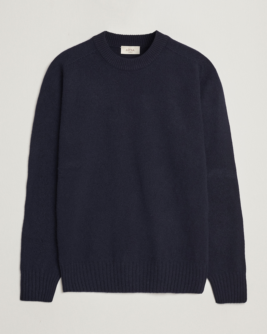 Uomini | Maglieria | Altea | Wool/Cashmere Crew Neck Pullover Navy
