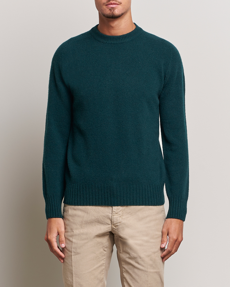 Uomini | Maglieria | Altea | Wool/Cashmere Crew Neck Pullover Dark Green