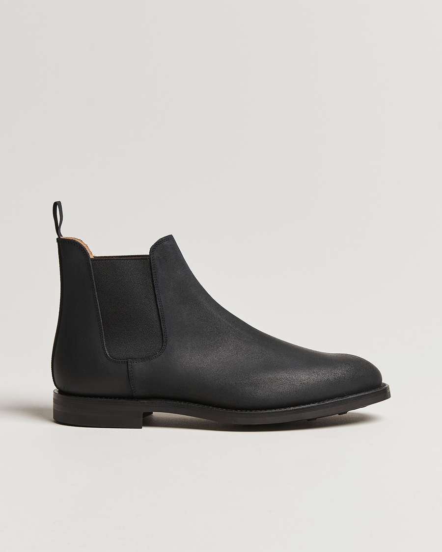 Uomini | Stivali | Crockett & Jones | Chelsea 5 Black Rough-Out Suede