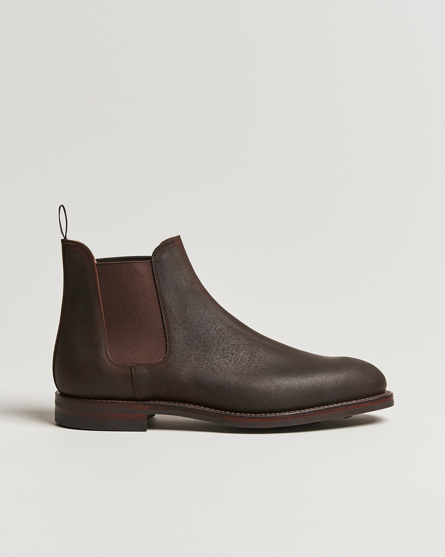Uomini | Stivali | Crockett & Jones | Chelsea 5 Dk Brown Rough-Out Suede