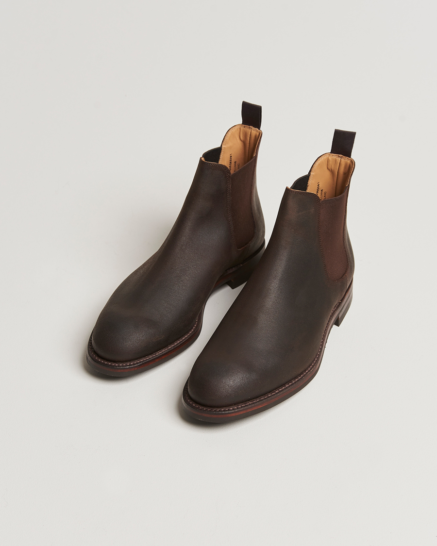 Uomini | Stivali | Crockett & Jones | Chelsea 5 Dk Brown Rough-Out Suede