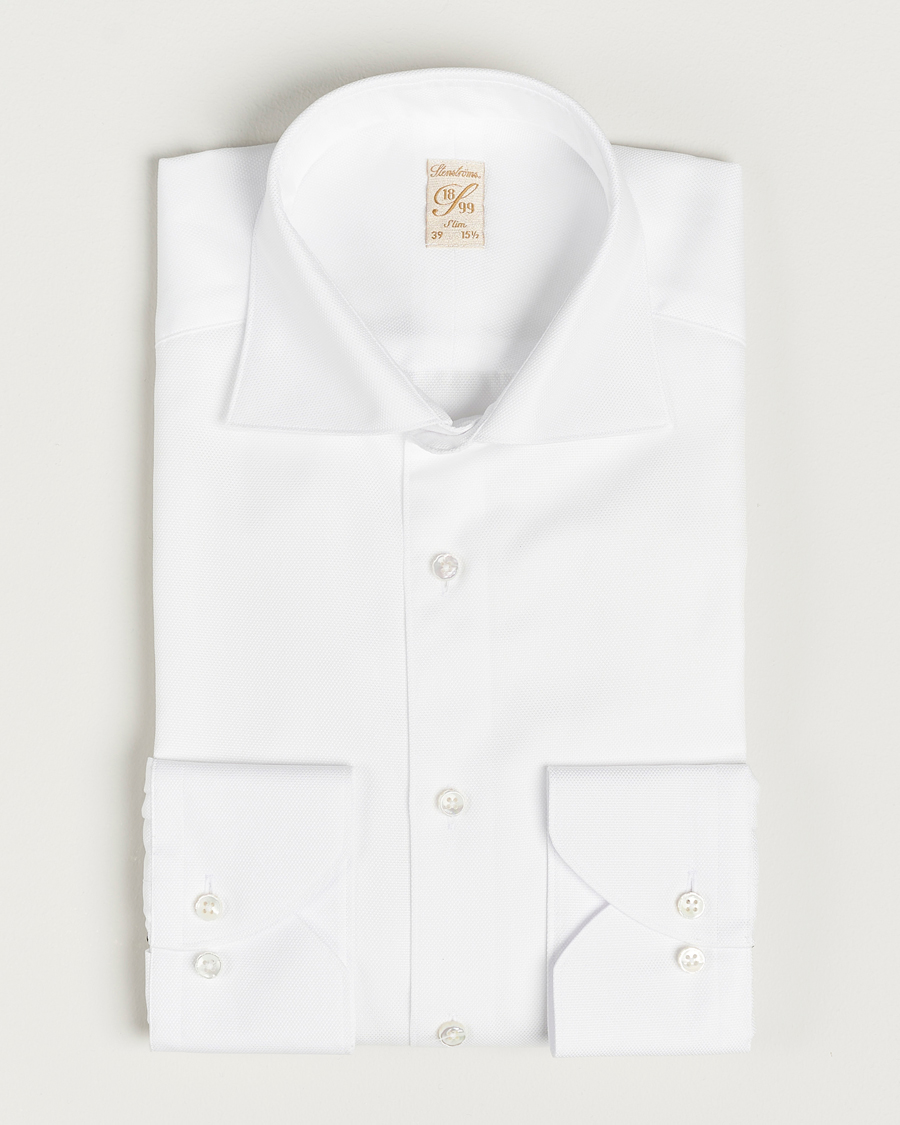 Uomini | Camicie | Stenströms | 1899 Slim Cotton Royal Oxford Shirt White