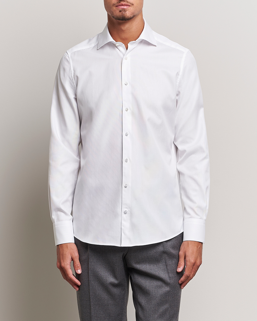 Uomini | Camicie | Stenströms | 1899 Slim Cotton Royal Oxford Shirt White