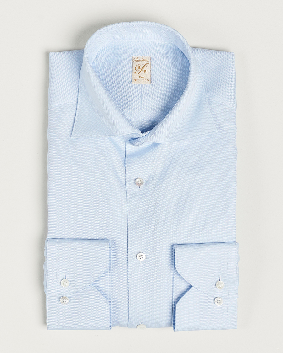 Uomini | Camicie | Stenströms | 1899 Slim Cotton Royal Oxford Shirt Light Blue