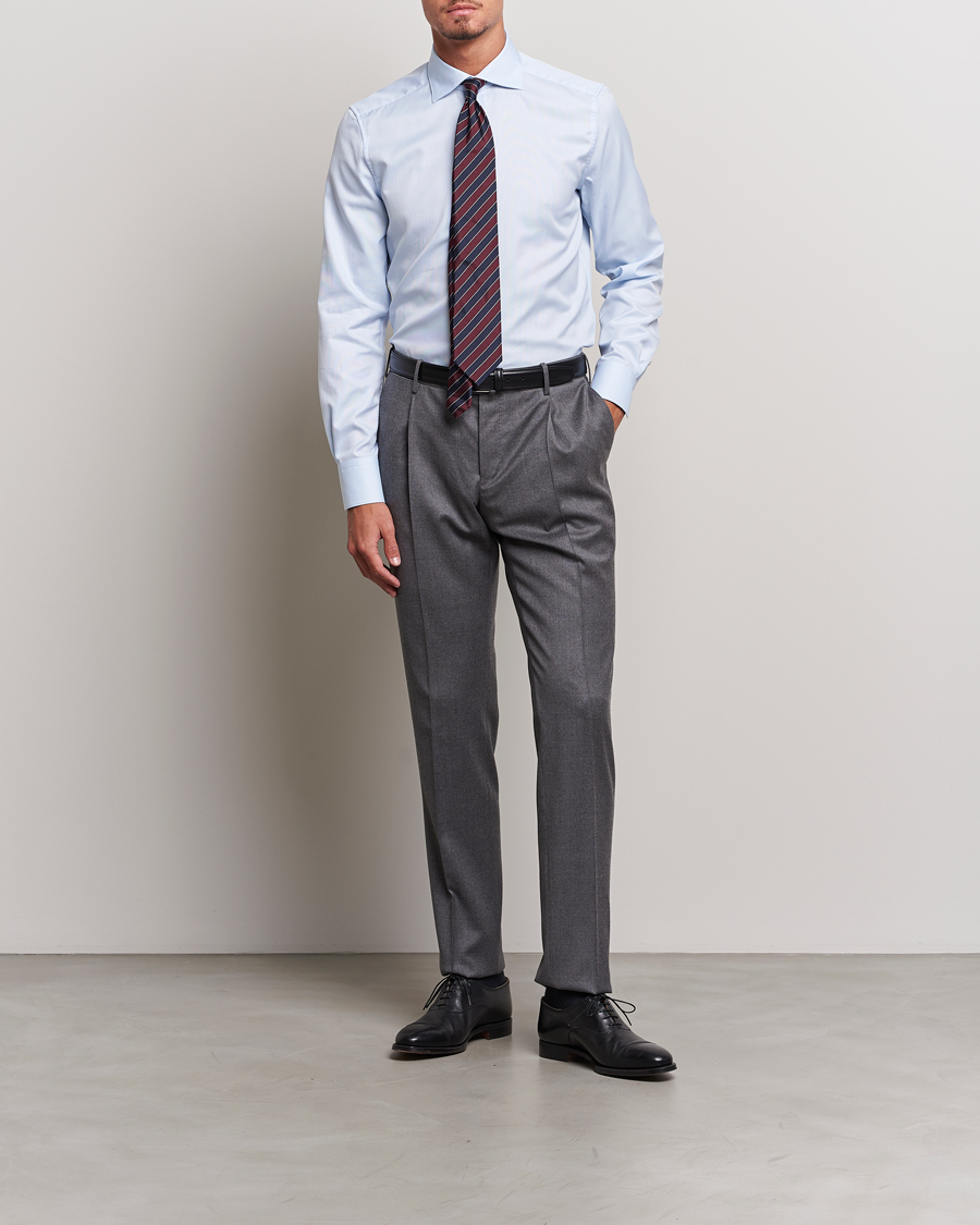 Uomini | Camicie | Stenströms | 1899 Slim Cotton Royal Oxford Shirt Light Blue