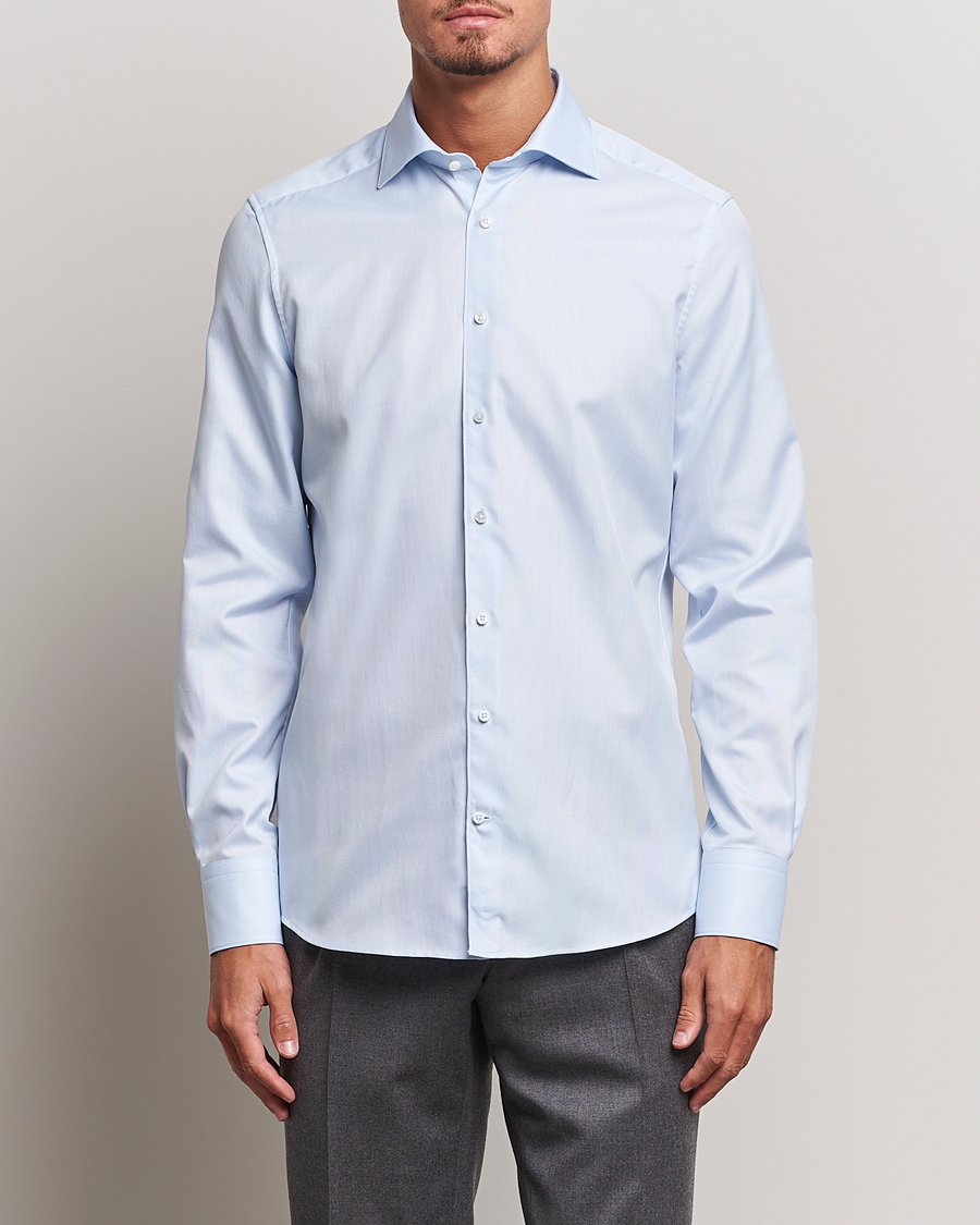 Uomini | Camicie | Stenströms | 1899 Slim Cotton Royal Oxford Shirt Light Blue