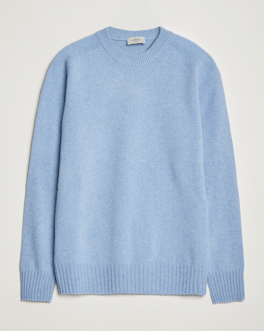 Uomini | Maglieria | Altea | Wool/Cashmere Crew Neck Pullover Light Blue