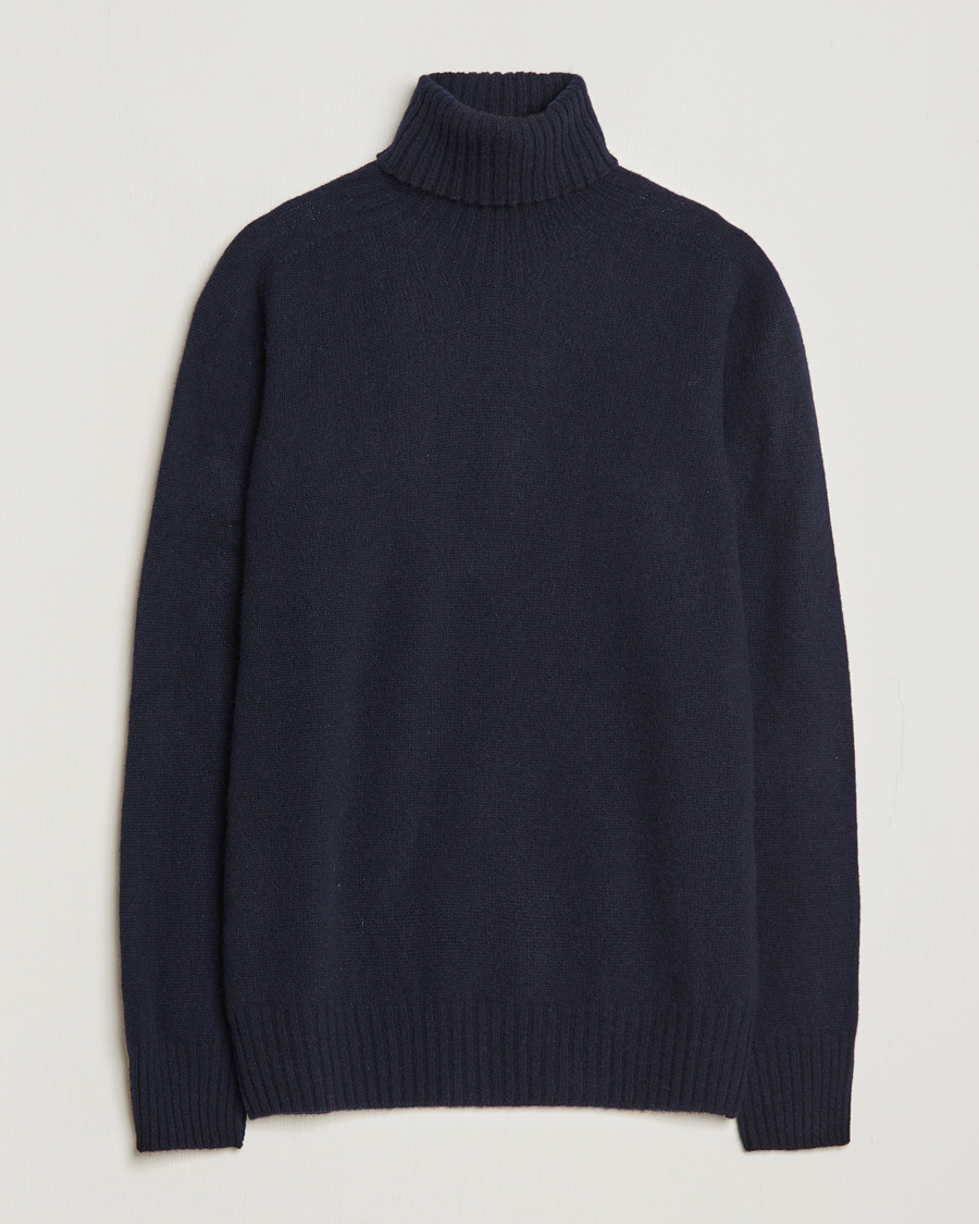 Uomini | Maglieria | Altea | Wool/Cashmere Crew Neck Rollneck Navy