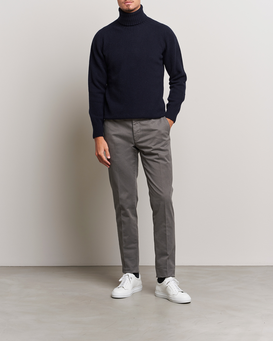 Uomini | Maglieria | Altea | Wool/Cashmere Crew Neck Rollneck Navy