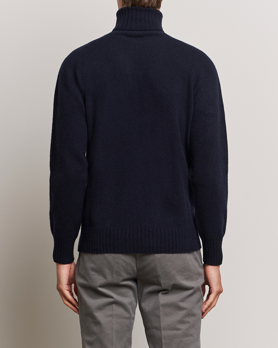 Uomini | Maglieria | Altea | Wool/Cashmere Crew Neck Rollneck Navy