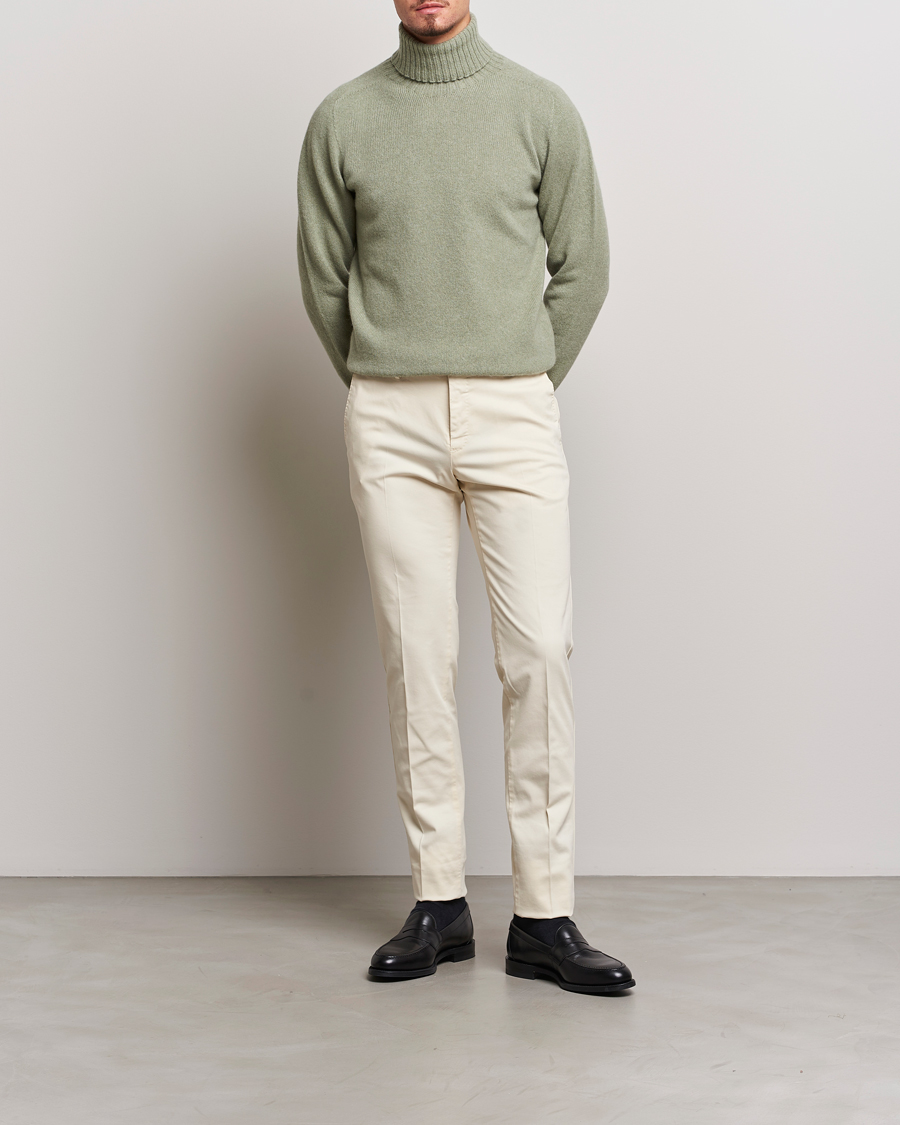 Uomini | Maglieria | Altea | Wool/Cashmere Crew Neck Rollneck Sage