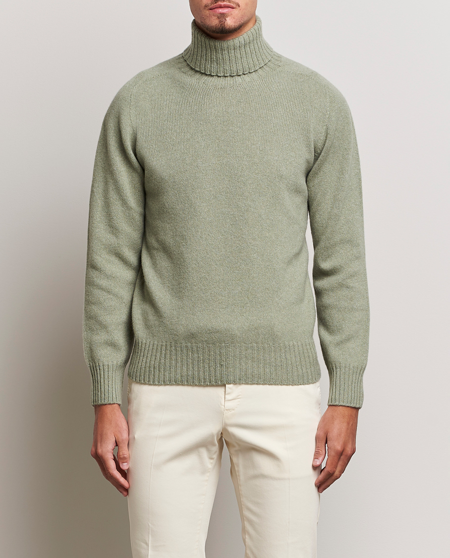 Uomini | Maglieria | Altea | Wool/Cashmere Crew Neck Rollneck Sage