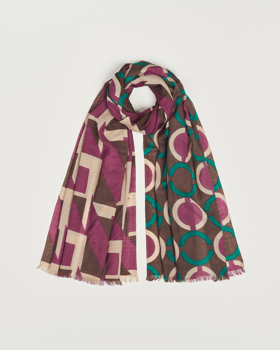 Uomini | Altea Printed Wool Scarf Brown | Altea | Printed Wool Scarf Brown