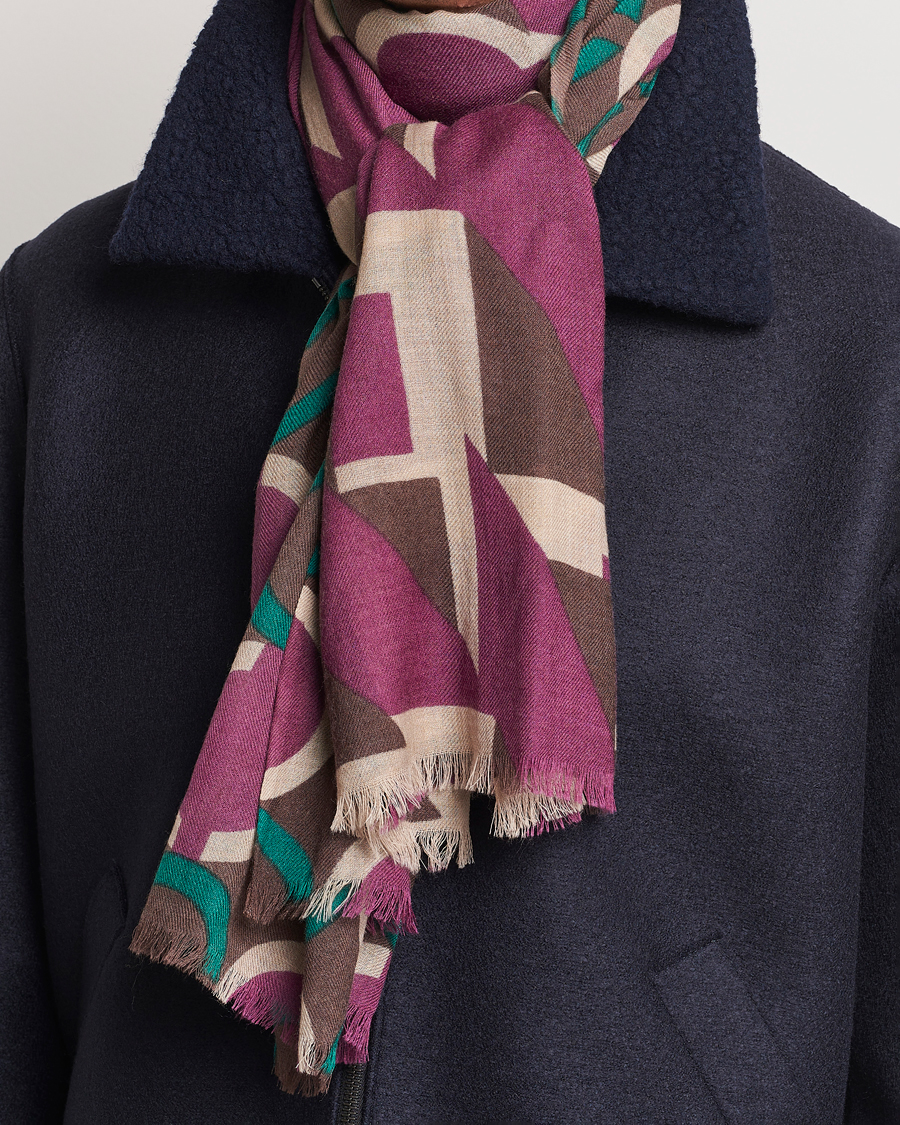 Uomini | Altea Printed Wool Scarf Brown | Altea | Printed Wool Scarf Brown