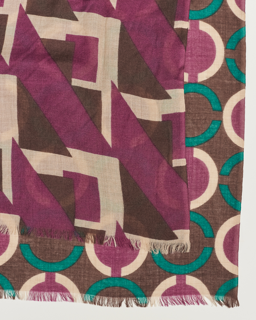 Uomini | Altea Printed Wool Scarf Brown | Altea | Printed Wool Scarf Brown