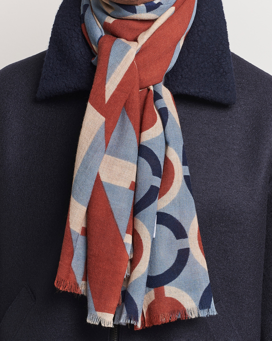 Uomini | Altea Printed Wool Scarf Brick | Altea | Printed Wool Scarf Brick